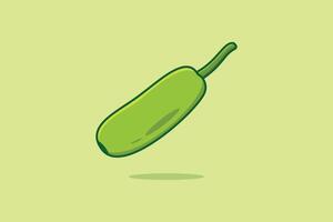 Green Bottle Gourd vegetable vector illustration. Food nature icon concept. Garden fresh vegetable food bottle gourd icon design.