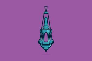 Ramadan Lantern Lamp vector icon illustration. Ramadan icon design concept. Lantern Lamp on purple background design.