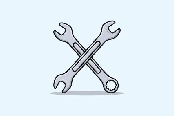 Wrench tool and Metric Spanner Wrench vector illustration. Mechanic working tools  equipment objects icon concept. Wrench and Metric Spanner tool in cross  sign vector design. 14723714 Vector Art at Vecteezy, cross tool