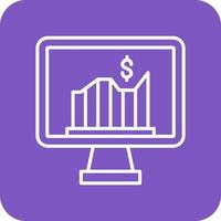 Market Statistics Line Round Corner Background Icons vector