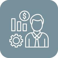 Trader Line Round Corner Background Icons vector