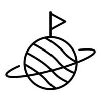 Space Colonization Line Icon vector