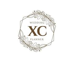 XC Initials letter Wedding monogram logos collection, hand drawn modern minimalistic and floral templates for Invitation cards, Save the Date, elegant identity for restaurant, boutique, cafe in vector