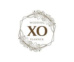 XO Initials letter Wedding monogram logos collection, hand drawn modern minimalistic and floral templates for Invitation cards, Save the Date, elegant identity for restaurant, boutique, cafe in vector