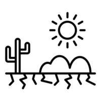 icono de línea de clima cálido del desierto vector