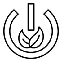 Eco Power Button Line Icon vector