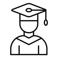 Male Graduate Line Icon vector