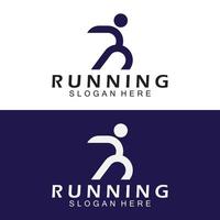 Letter R for running logo design combination letter R and people vector