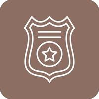 Police Badge Line Round Corner Background Icons vector