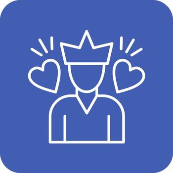 Self Esteem Line Round Corner Background Icons vector