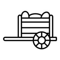 icono de línea de carrito de frutas vector