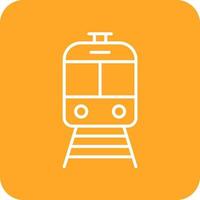 Train Line Round Corner Background Icons vector