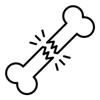 Broken Bone Line Icon vector