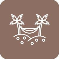 Hammock Line Round Corner Background Icons vector