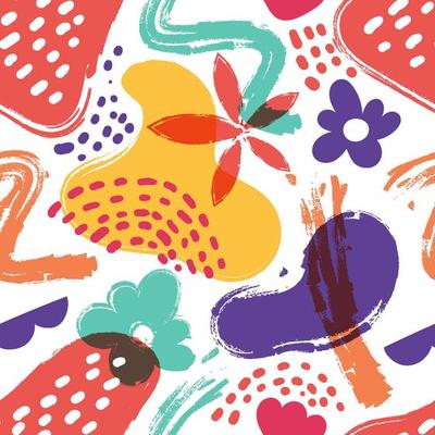 Hand Drawn Brush Strokes Seamless Pattern