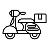 icono de línea de entrega en bicicleta vector