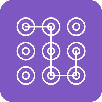 iconos de fondo de esquina redonda de línea de bloqueo de patrón vector