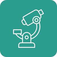 Microscope Line Round Corner Background Icons vector