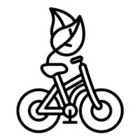 icono de línea de bicicleta de equitación vector