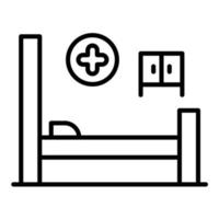 Hospital Bed Line Icon vector