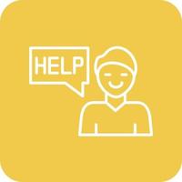 Ask For Help Line Round Corner Background Icons vector