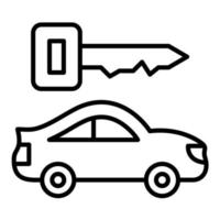 icono de la línea de alquiler de coches vector