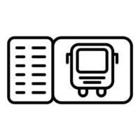 icono de línea de visualización de autobús vector