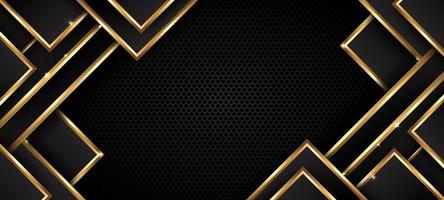 Abstract Black Triangular Background with Gold Lines vector
