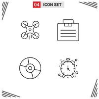 Modern Set of 4 Filledline Flat Colors and symbols such as technology disc image portfolio products Editable Vector Design Elements