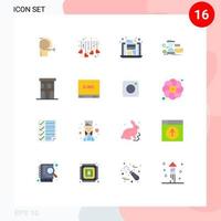 Pack of 16 creative Flat Colors of coins money valentine management card Editable Pack of Creative Vector Design Elements