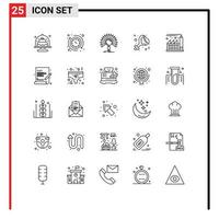 Group of 25 Lines Signs and Symbols for celebrate sign the gender network Editable Vector Design Elements