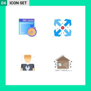 paquete de iconos de vectores de stock de 4 signos y símbolos de línea para la computación de plomero de archivos maximizar la automatización elementos de diseño de vectores editables