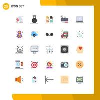 Universal Icon Symbols Group of 25 Modern Flat Colors of computer hardware exchange keyboard privacy Editable Vector Design Elements