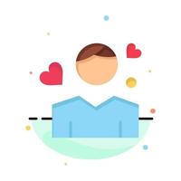 Man Boy Avatar Person Heart Abstract Flat Color Icon Template vector