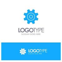 Cogs Gear Setting Wheel Blue Solid Logo with place for tagline vector