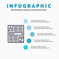 Browser Web Code Internet Blue Infographics Template 5 Steps Vector Line Icon template