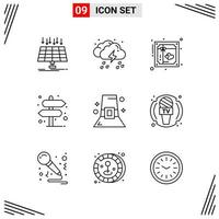 9 Icons Line Style Grid Based Creative Outline Symbols for Website Design Simple Line Icon Signs Isolated on White Background 9 Icon Set vector