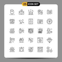 25 Universal Line Signs Symbols of discount question computer answer import Editable Vector Design Elements