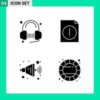 Pack of 4 Solid Style Icon Set Glyph Symbols for print Creative Signs Isolated on White Background 4 Icon Set vector