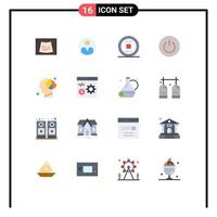 Modern Set of 16 Flat Colors and symbols such as user power user on track Editable Pack of Creative Vector Design Elements