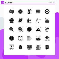 Universal Icon Symbols Group of 25 Modern Solid Glyphs of logistic delivery nature analysis audio Editable Vector Design Elements