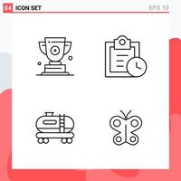 Collection of 4 Vector Icons in Line style Modern Outline Symbols for Web and Mobile Line Icon Sign Isolated on White Background 4 Icons