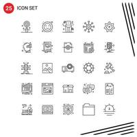 Pictogram Set of 25 Simple Lines of holy network diet collaboration business Editable Vector Design Elements