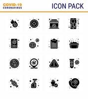 Coronavirus Precaution Tips icon for healthcare guidelines presentation 16 Solid Glyph Black icon pack such as news mobile closed medical health viral coronavirus 2019nov disease Vector Design El