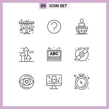 Universal Icon Symbols Group of 9 Modern Outlines of limits breaking mark break modern Editable Vector Design Elements
