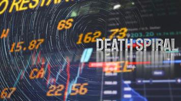 The death spiral  metal text on business background  3d rendering