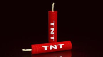 The tnt  dynamite on black background  3d rendering photo