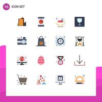 Flat Color Pack of 16 Universal Symbols of camera food error editor tablets Editable Pack of Creative Vector Design Elements