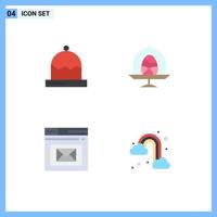 4 Universal Flat Icons Set for Web and Mobile Applications christmas inbox winter food page Editable Vector Design Elements