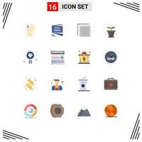 Set of 16 Vector Flat Colors on Grid for things iot roza internet user Editable Pack of Creative Vector Design Elements